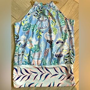 Lilly Pulitzer Bowen Tank Top Lapis Lanterns Blue Peri Sz Small